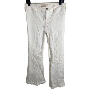 We the Free‎ Free People white flare pleated white jeans size 30
